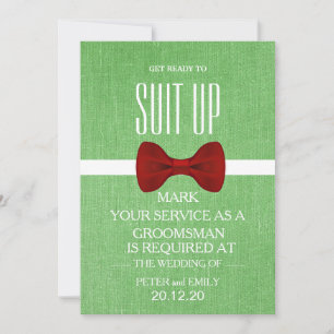 Invitación Su servicio como propuesta de Groomsman