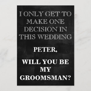 Invitación Su servicio como solicitud de Groomsman