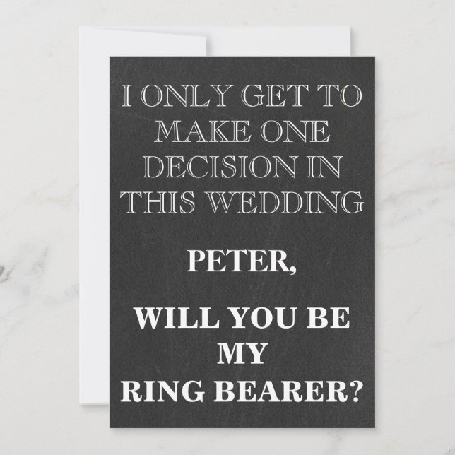 Invitación Su servicio como solicitud de RING BEARER (Anverso)