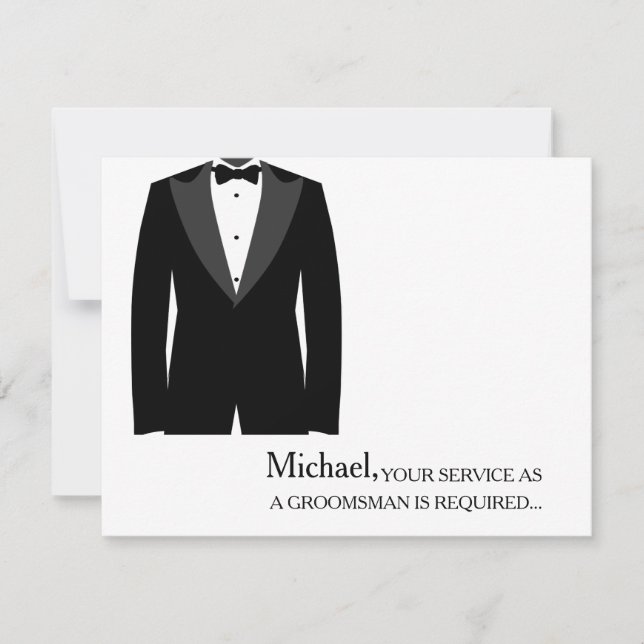 Invitación Su servicio como un padrino de boda requerido (Anverso)
