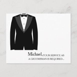 Invitación Su servicio como un padrino de boda requerido