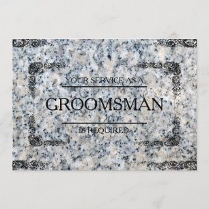 Invitación Su servicio es solicitado como granito groomsman