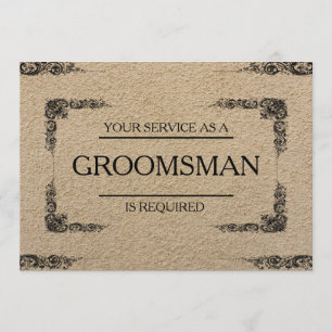 Invitación Su servicio es solicitado como Groomsman