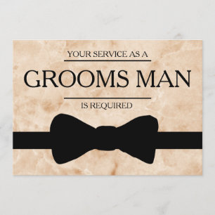 Invitación Su servicio es solicitado como Mármol Bestman de v