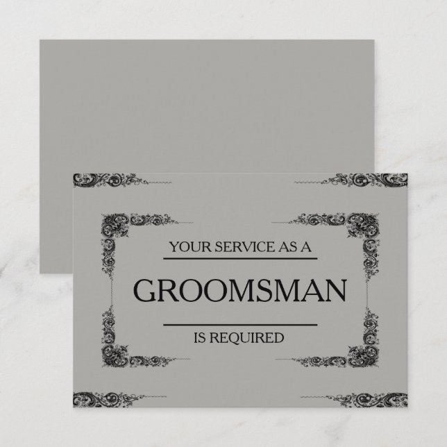 Invitación Su servicio se pide como padrino de boda (Anverso / Reverso)