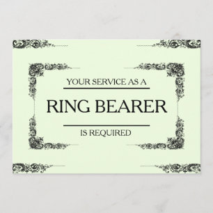 Invitación Su servicio se pide como portador de anillo