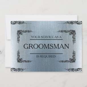 Invitación Su servicio se solicita como desenfoque groomsman