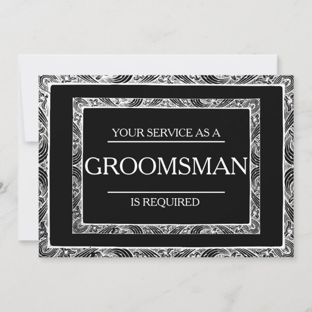 Invitación Su servicio se solicita como Groomsman (Anverso)