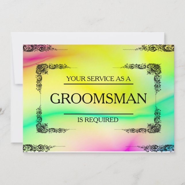 Invitación Su servicio se solicita como Groomsman (Anverso)