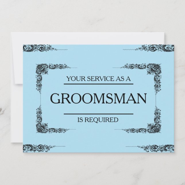 Invitación Su servicio se solicita como Groomsman (Anverso)