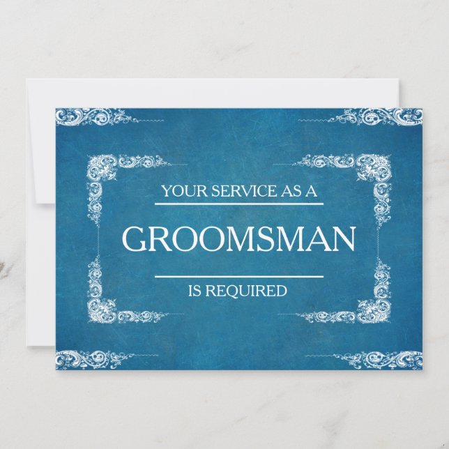 Invitación Su servicio se solicita como Groomsman (Anverso)