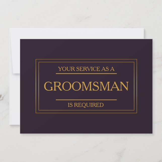 Invitación Su servicio se solicita como Groomsman (Anverso)