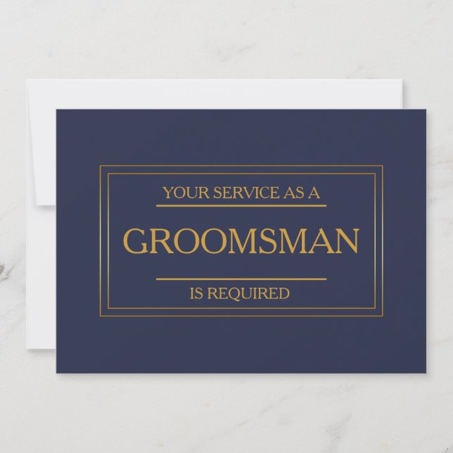 Invitación Su servicio se solicita como Groomsman (Anverso)