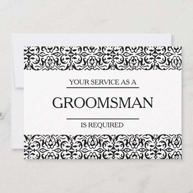 Invitación Su servicio se solicita como Groomsman (Anverso)