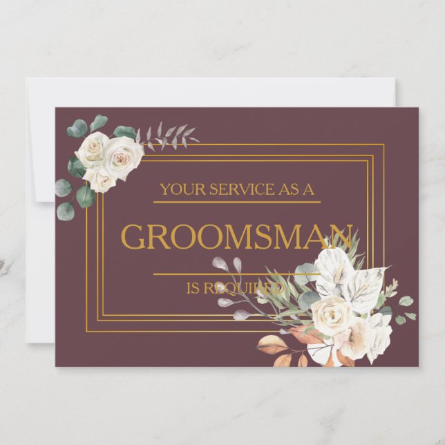 Invitación Su servicio se solicita como Groomsman (Anverso)