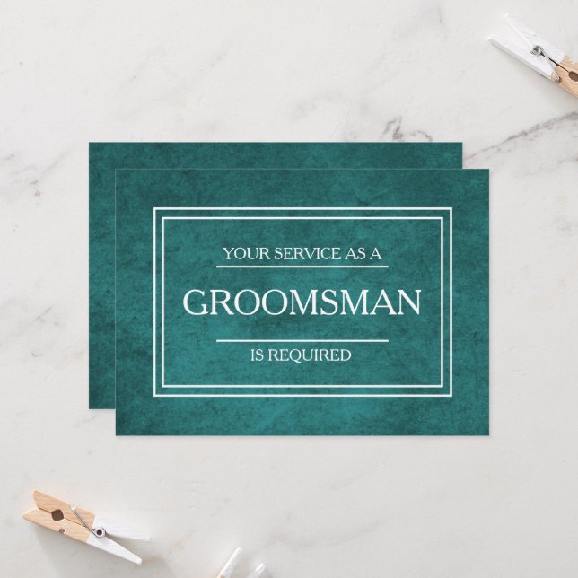 Invitación Su servicio se solicita como Groomsman (Anverso/Reverso In Situ)