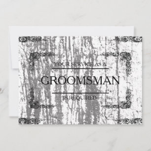 Invitación Su servicio se solicita como Groomsman Wooden