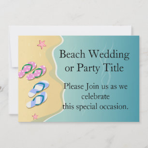 Invitación Su/sus chancletas en la boda de la playa