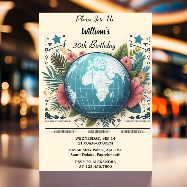 Invitación Su viaje Cabina Beach Destino 30 cumpleaños (Subido por el creador)
