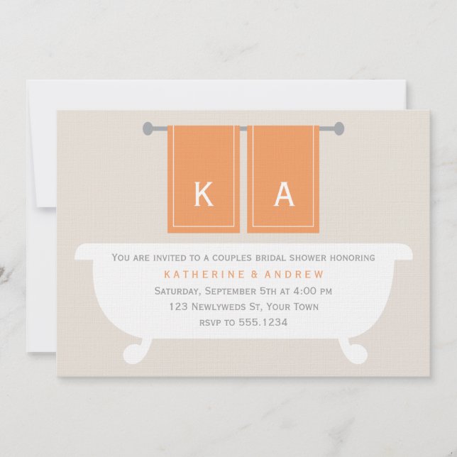 Invitación Su y el suyo ducha nupcial de las toallas (Anverso)