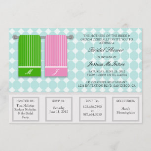 Invitación Su y el suyo ducha nupcial moderna de las toallas