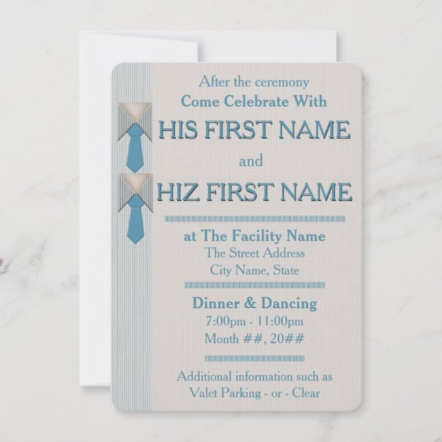 Invitación Su y su Blue Oxford Pinstripe (Anverso)