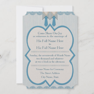 Invitación Su y su Blue Oxford Pinstripe
