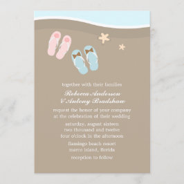 Invitación Su y su Flip Flops Beach Wedding