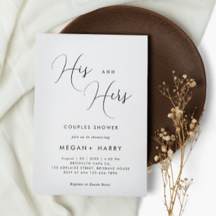 Invitación Su y su simple novia de ducha de pareja