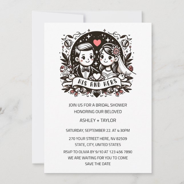 Invitación Su y sus parejas Boda ducha de novia (Anverso)