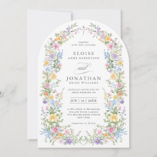 Invitación Suave Arco Floral Ornamental de Primavera Chic Bod