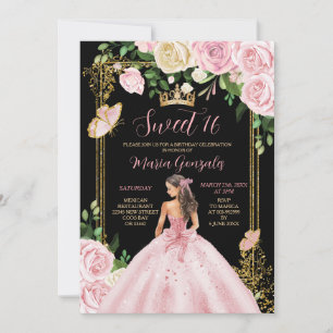 Invitación Suave Chica de Princesa Heredera Rosa de Rubor Die