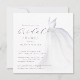 Invitación Suave color de agua morado Boda Vestido Ducha de n