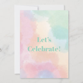 Invitación Suave, colores pastel, arcoíris