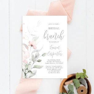 Invitación suave de la ducha de novia rosa Rubor