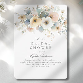 Invitación Suave florecimiento Elegante ducha de novia