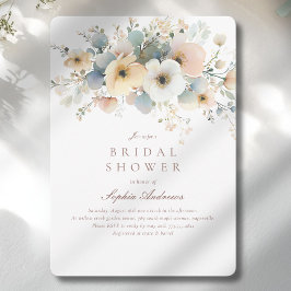 Invitación Suave florecimiento Elegante ducha de novia