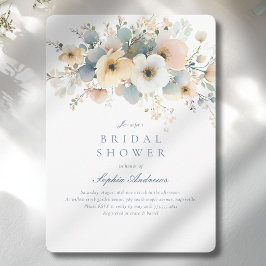 Invitación Suave florecimiento Elegante ducha de novia