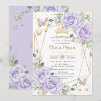 Suave Lila Floral Mariposas Quinceanera