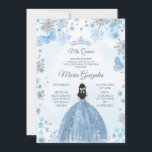 Invitación Suave Mariposa Azul y Dulce Temporada De Invierno<br><div class="desc">Suave mariposa azul y temporada de invierno Dulce Invitación a los 15 años</div>