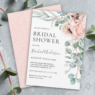 Invitación Suave Pastel Boho Watercolor Floral Brillante