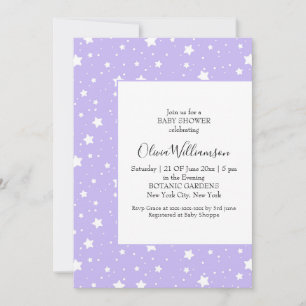 Invitación Suave Patrón Estelar de Lavanda
