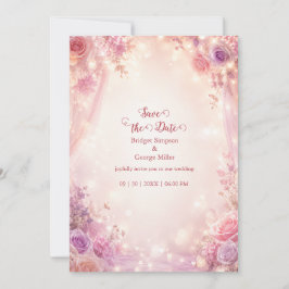 Invitación Suave Resplandor Floral Romántico de Boda