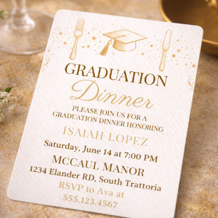 Invitación suave y neutral para la cena