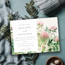 Invitación Suave y suave color de agua rosa Floral Boda de ja