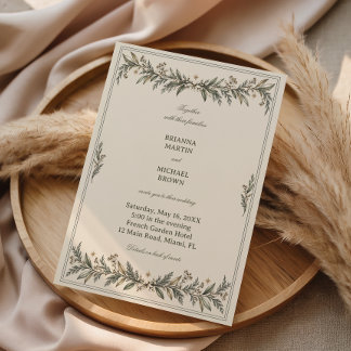 Invitación Suaves guirnaldas de serenidad de salvia