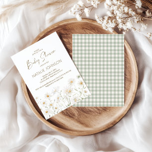 Invitación Suaves Pétalos de Margarita Floral Niña Shower de 