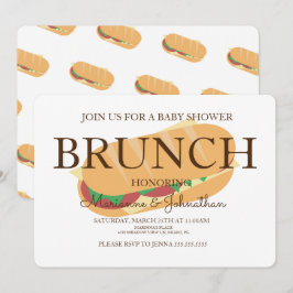 Invitación Sub Sandwich Brunch Baby Shower