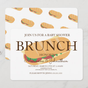 Invitación Sub Sandwich Brunch Baby Shower
