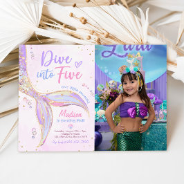 Invitación Suban a las cinco sirenas foto de la quinta fiesta